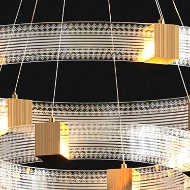 Glimmering Circle LED Pendant 3D model image 1 