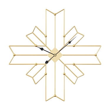 Golden Cross Wall Clock 3D model image 1 