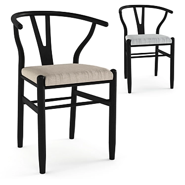 Elegant Robin Wishbone Chair 3D model image 1 