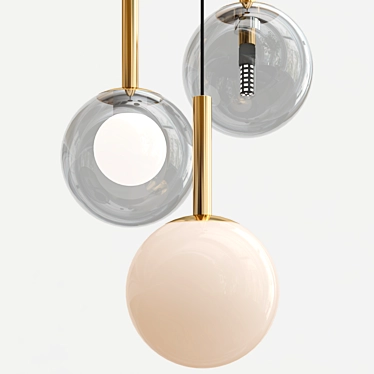Elegant Glass Ball Pendant Lamp 3D model image 1 