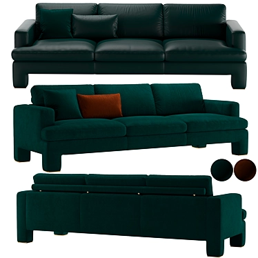 Luxury Brass Leg Sofa | Stylish Design | Comfortable & Elegant 3D model image 1 