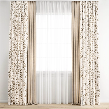 Poly Curtain Set: High Quality Model 3D model image 1 