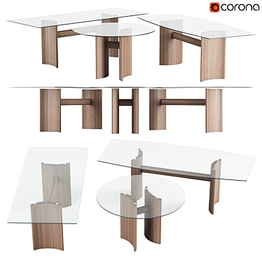 Minimalist Italian Tables by Porada 3D model image 1 