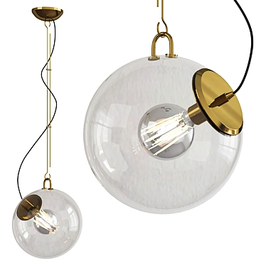 Miconos Chrome Pendant Light by Artemide 3D model image 1 