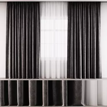 Elegant Geometric Curtains 3D model image 1 