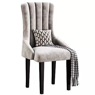 Luxury Oxford Velvet Dining Chair 3D model image 1 