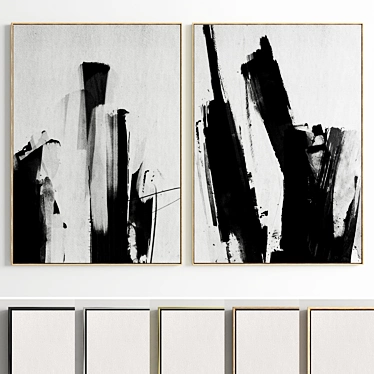 Modern Art Frames Set 3D model image 1 