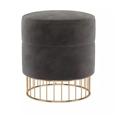 Minty Halmar Gold Pouf 3D model image 1 