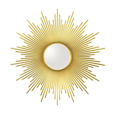 Golden Sunburst French Mirror 3D model image 1 