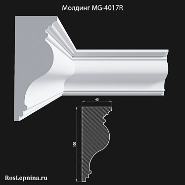 Elegant Gypsum Molding: MG-4017R 3D model image 1 