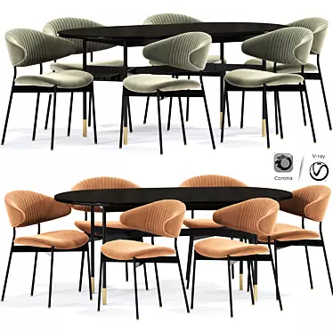 Luz Strip Chair Table: Versatile 3D Model 3D model image 1 