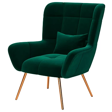 Gerard Mid-Century Tufted Armchair 3D model image 1 