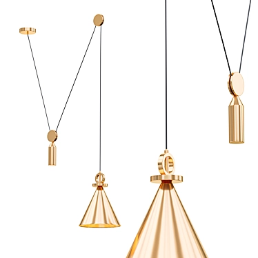 Lukloy Brass Color Pendant Lamp 3D model image 1 