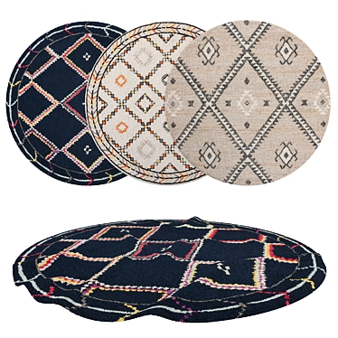 Versatile Round Rugs Set 3D model image 1 