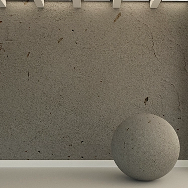 Rough Grey Concrete Wall 3D model image 1 