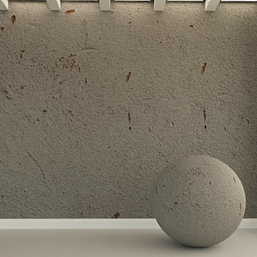 Decorative Old-Plaster Concrete Wall 3D model image 1 