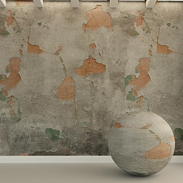 Title: Distressed Concrete Wall Finish 3D model image 1 