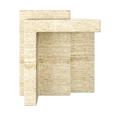 Chic Travertine Accent Table: Modern Minimalism 3D model image 1 