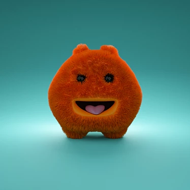 Cheerful Plush Monster 3D model image 1 