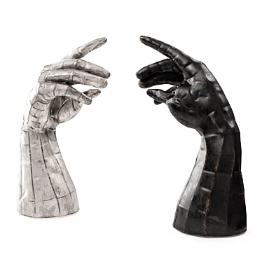 Patchwork Metal Hand Sculpture 3D model image 1 
