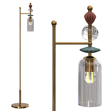 Elegant Bizet Floor Lamp 3D model image 1 