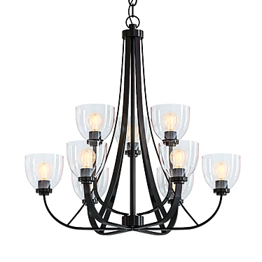 Ashton 9-Light 31" Bronze Chandelier 3D model image 1 