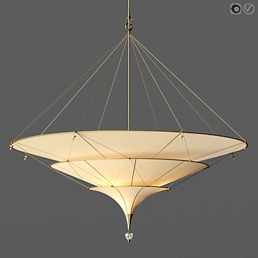 Luxury Fortuny Icaro Silk Chandelier 3D model image 1 