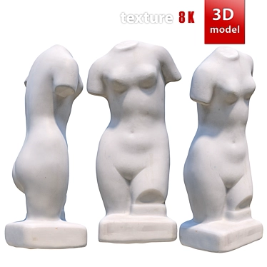 Gorgeous Venus Torso Sculpture 3D model image 1 