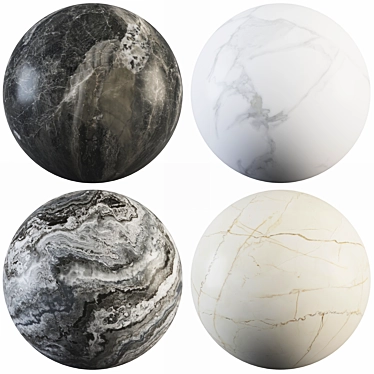 Luxury Marble Collection: Delicate Cream, Fantasy Gray, Orobico, Calacatta White 3D model image 1 