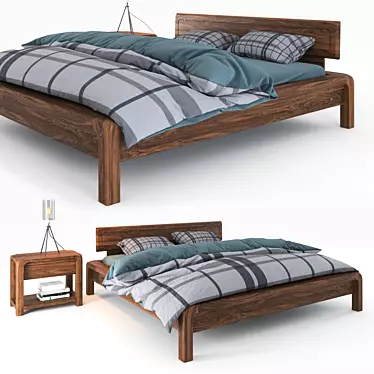 Modern and Chic: Bueno Bed Set 3D model image 1 