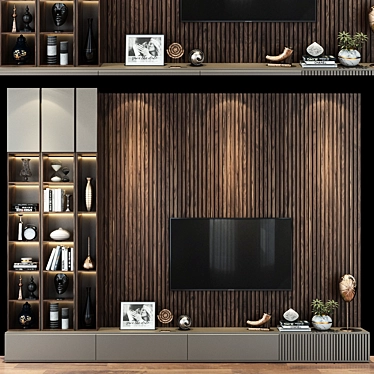 Modern TV Wall Set 270 3D model image 1 