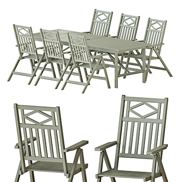 IKEA BONDHOLMEN Table and Chairs Set 3D model image 1 