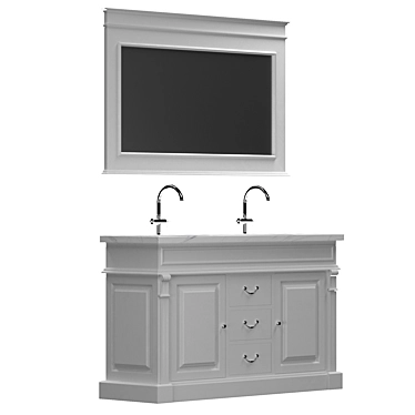 Gerald II Double Washbasin Cabinet 3D model image 1 