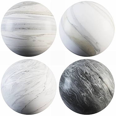Luxury Marble Collection: Calacatta Gold, Fantasy Gray, Eramosa Ice, Bianco Carrara 3D model image 1 