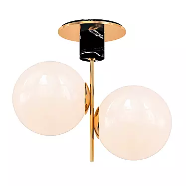 Scandi Mod Twin Globe Ceiling Light 3D model image 1 