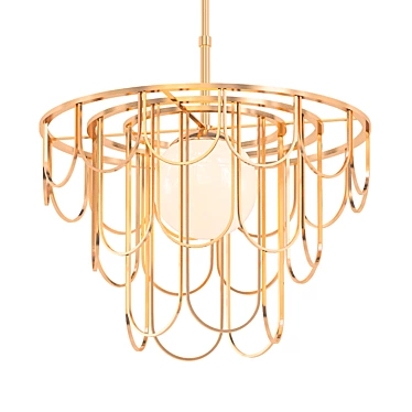 Sleek Satin Brass Pendant 3D model image 1 