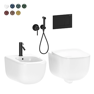 Elegant Cielo Era Wall Hung WC/Bidet 3D model image 1 