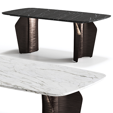 Elegant FLAME Marble Dining Table 3D model image 1 