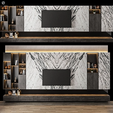 Sleek TV Wall Unit: Modern Design 3D model image 1 