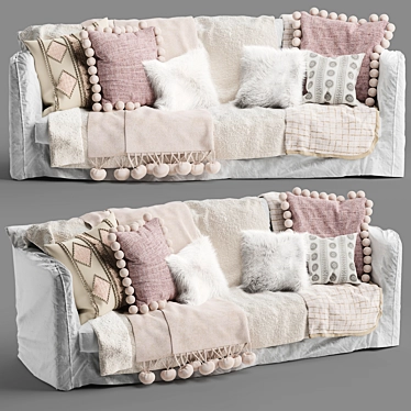 Vittoria Slip Cover Sofa: Elegant and Versatile! 3D model image 1 