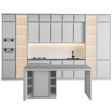 Sleek 2015 Kitchen Design 3D model image 1 