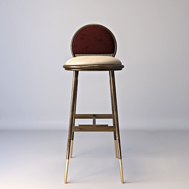 Mezzo Upholstered Bar Chair 3D model image 1 