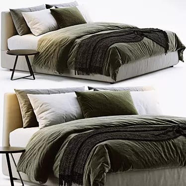 Flou Merkurio Bed: Sleek and Stylish Sleep Solution 3D model image 1 
