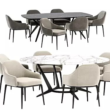  Stylish Sila Dining Set 3D model image 1 