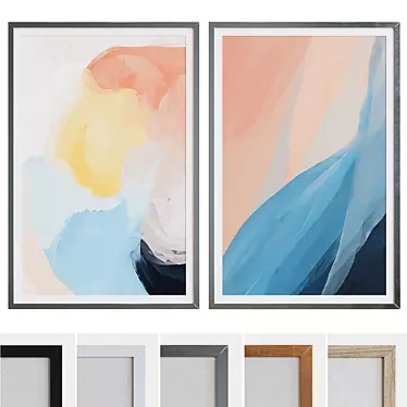 Modern Abstract Picture Frame Set 3D model image 1 