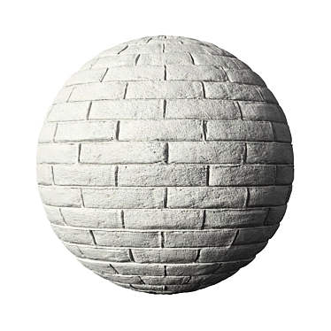 High-Quality White Brick Texture 3D model image 1 