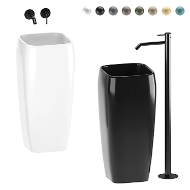Cielo Shui Freestanding Washbasin: Elegant and Compact 3D model image 1 