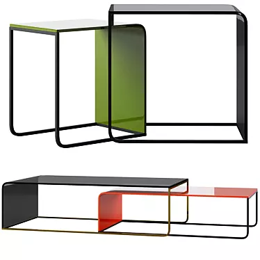 Sleek Nesting Table: Tavolino NIDO by SOVET 3D model image 1 