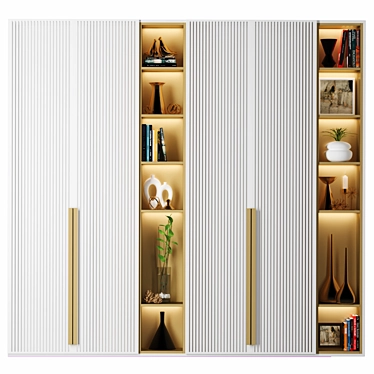 Versatile Cabinet with Multiple Shelves 3D model image 1 