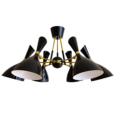 Elegant Duke 6-Light Black Chandelier 3D model image 1 